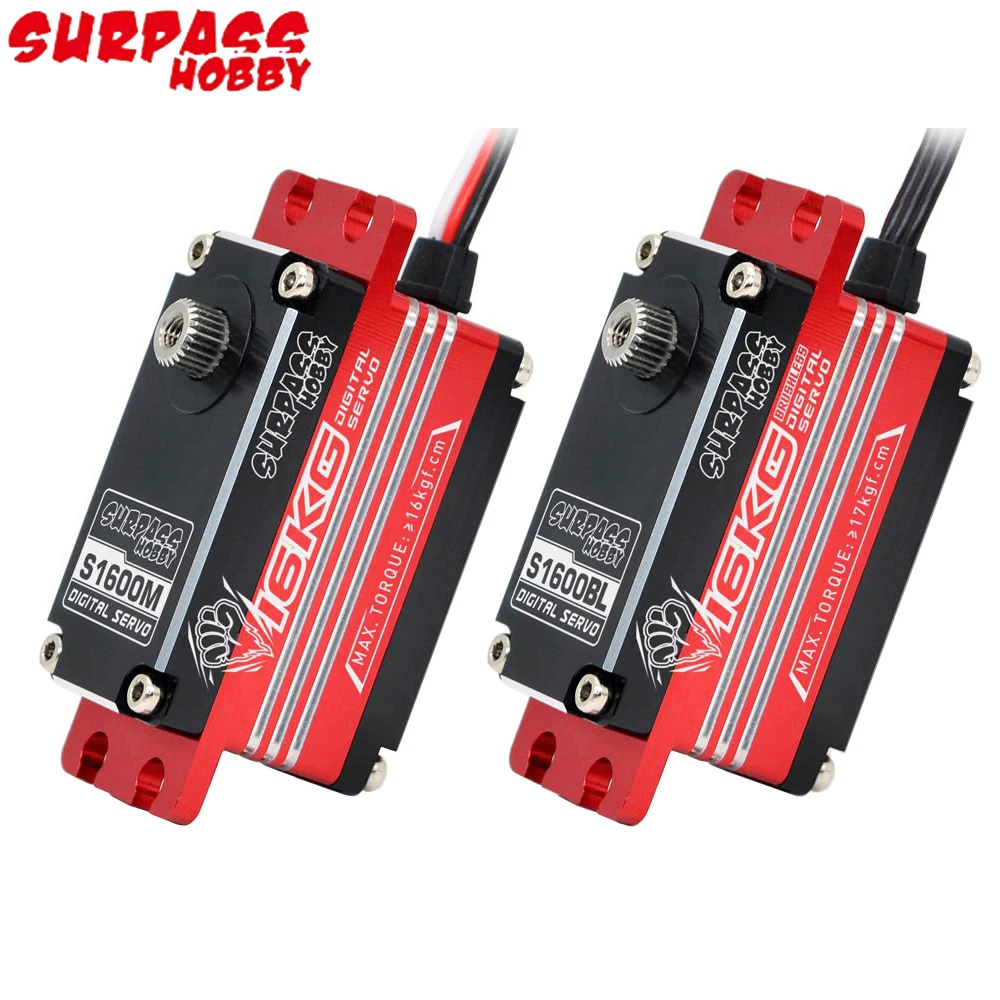 

Surpass Hobby S1600BL 6.0-7.4V / S1600M 7-7.4V 16KG Waterproof Metal Gears Case Brushless Digital Servo For RC Car Buggy Truck