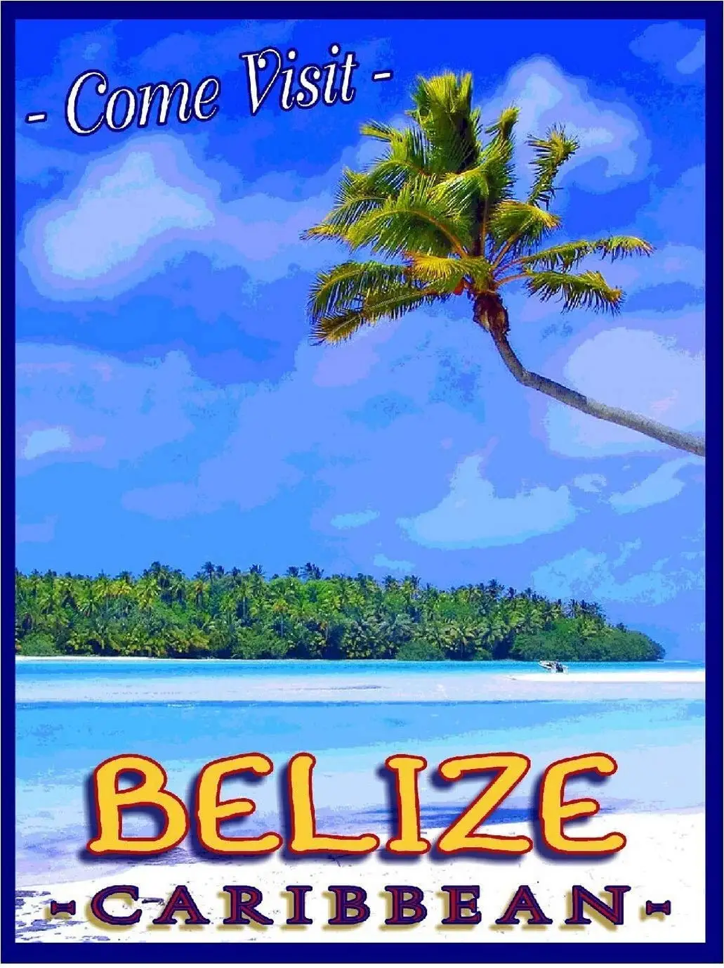 

Metal Sign Wall Plaque 8X12 Inch Belize Central America Caribbean Sea Beach Ocean Travel Advertisement Retro Metal Poster Signs