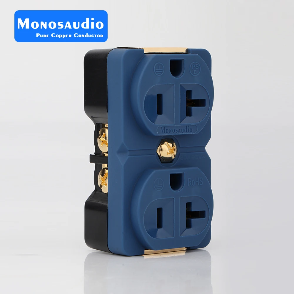 

Piece Monosaudio DP-1G pure copper Duplex Wall AC Power Receptacles wall outlet US power distributor AC power Duplex Wall socket