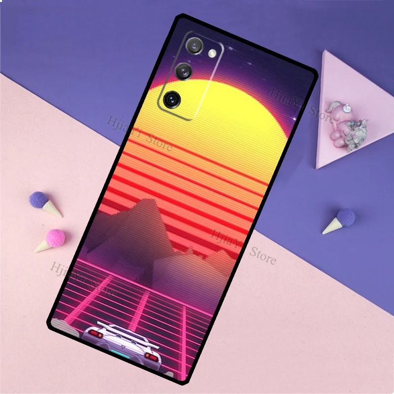 Vaporwave 80's Retro Neon Synthwave Phone Case For Samsung Galaxy S21 S20 Ultra Note 20 Note 10 S8 S9 S10 Plus S20 FE Coque