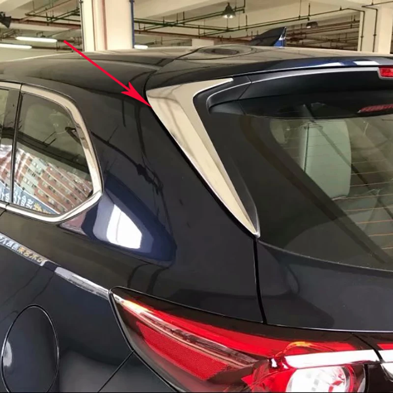 For Mazda CX-9 CX9 2016 2017 2018 ABS Chrome Exterior Accessories Rear Window Side Triangle Decoration Cover Trim Styling 2PCS