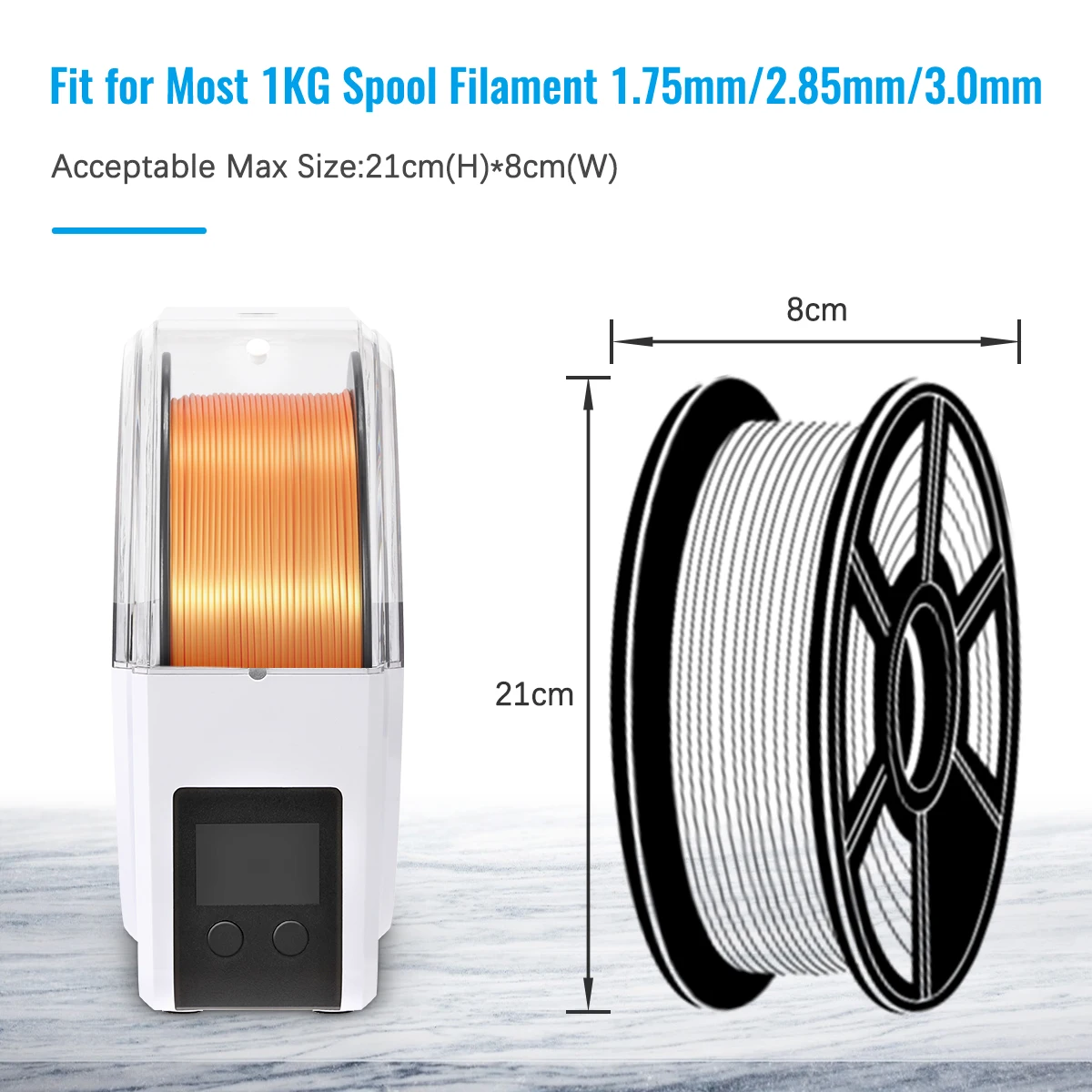 Imagem -02 - Sunlu s1 Filamento Secador Caixa de Armazenamento Mantendo o Material Seco durante a Impressão 3d Tela Lcd Impressora 3d Peças Ferramentas Filamento Secador Caixa