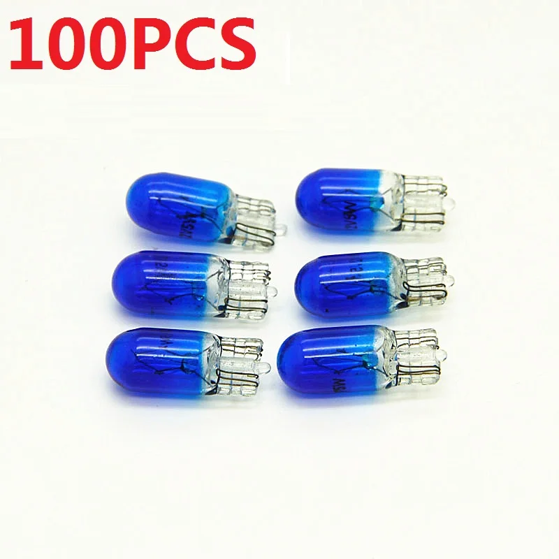 100PCS 501 W5W XENON T10 Glass 12V 5W W2.1x9.5d Single Filament Multiple Colour Car Bulb Lamp