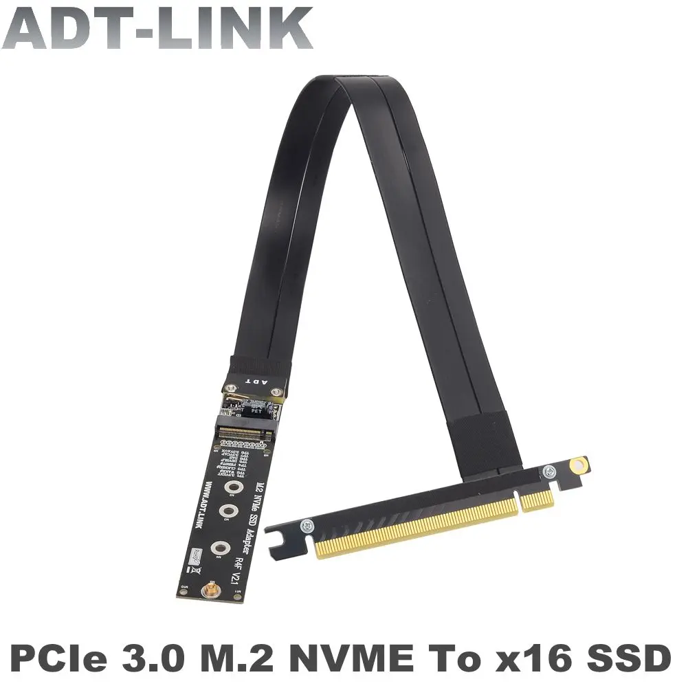 M.2 NVMe M Key SSD Extension Cable Solid Drive Riser Card M.2 To PCI-Express 3.0 X16 Adapter Full Speed 32G/Bps PCIe x4 Extender