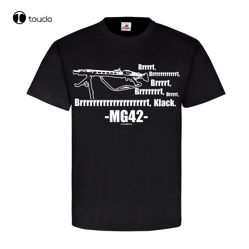 Summer 100% Cotton Casual Short Sleeve Tops Tee Masculine Streetwear Mg42 Sound Maschinengewehr 42 Mg Waffe Fashion Funny New