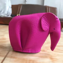 Portamonete fatto a mano in vera pelle con ciondolo a forma di elefante borsa a forma di Mini borsa a forma di animale personalizzata con Logo monogramma