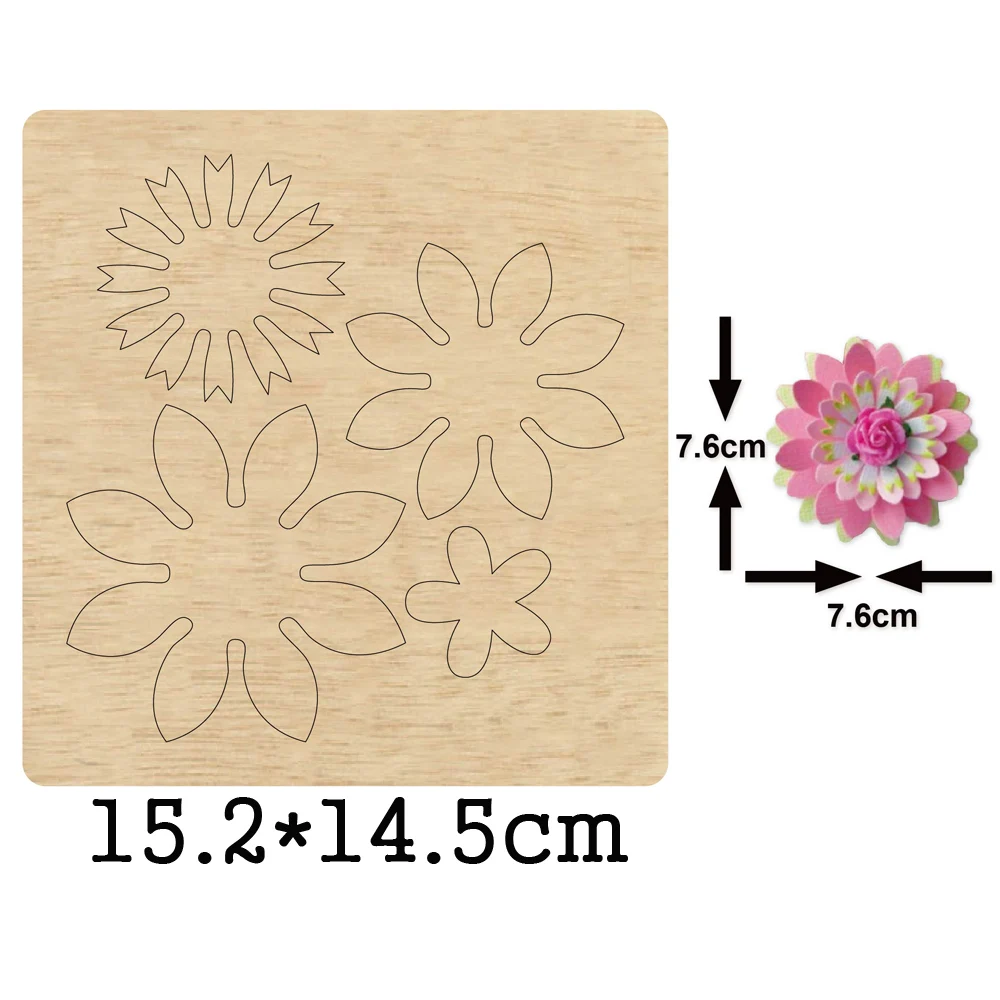 

3D Daisy Flower Cutting Wood Dies 2020 New Fake Flower Craft Wooden Die Suitable for Common Die Cutting Machines on the Market