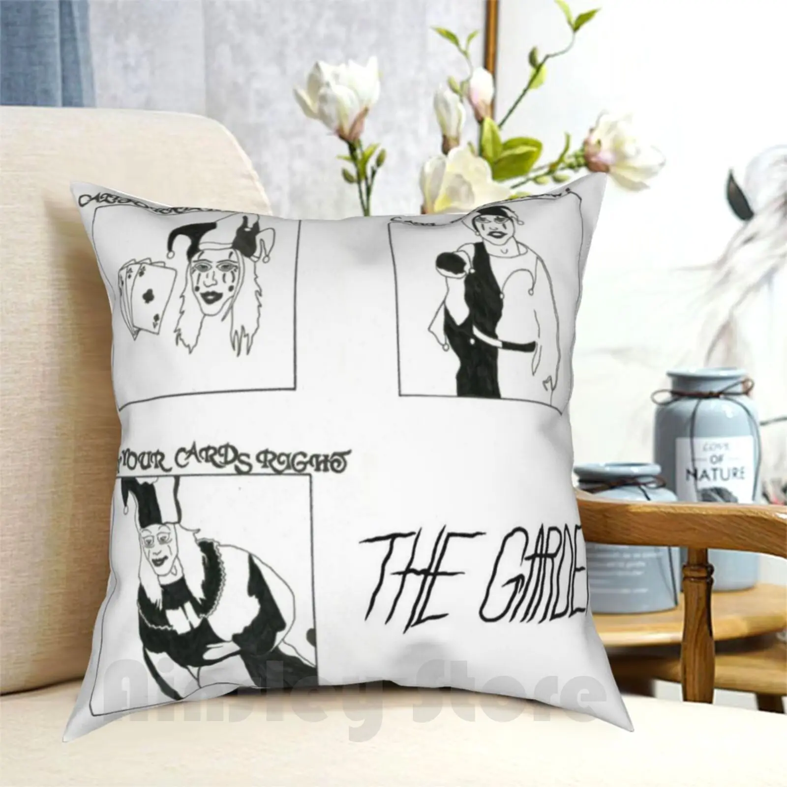 / / The Garden Jesters / / Pillow Case Printed Home Soft Throw Pillow The Garden Garden Band Bands Indie Jesters Jester