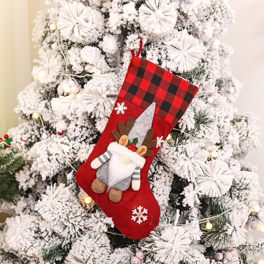 Medias de Navidad personalizadas de gnomos, conjunto de medias de familia, con nombre, regalo de Navidad