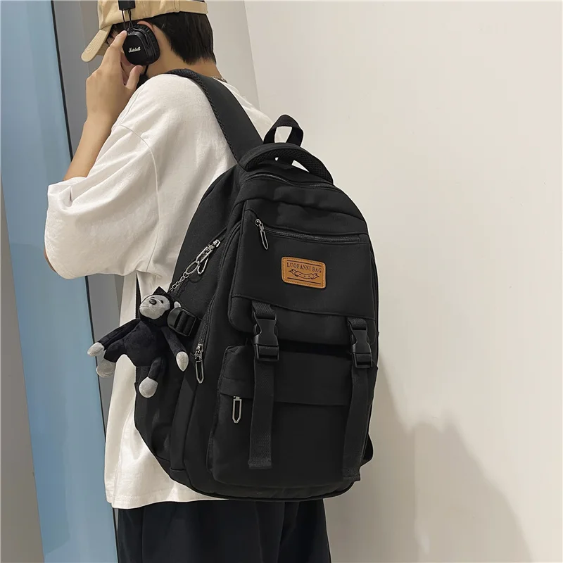 Minority Design Solid Color College Student Schoolbag Large Capacity Waterproof bag Women Lovely Backpack Teenage Girl Rucksack