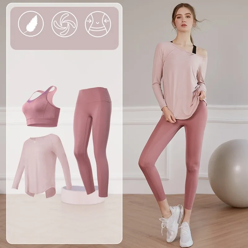 Vansydical Women Seamless Yoga Set ubrania do ćwiczeń z długim rękawem Gym krótki Top legginsy z wysokim stanem strój sportowy Fitness Gymwear