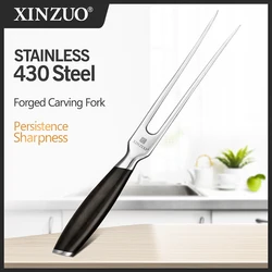 XINZUO 155mm Carving Fork And 10 Inch Knife Set Fork Tableware Set Stainless Steel Carving Meet Fork Kitchen Dining For Barbecue