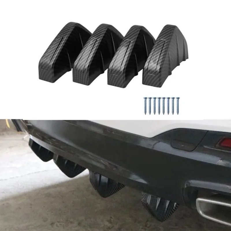 4pc Universal Car Rear Bumper Cast Shark Spoiler For Daewoo Matiz Nexia Nubira Sens Tosca Winstorm