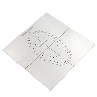 Plantilla de posicionamiento de barrera de tablero de orificio de perforación de presa de goma Dental con escala, herramienta de laboratorio de clínica de acero inoxidable