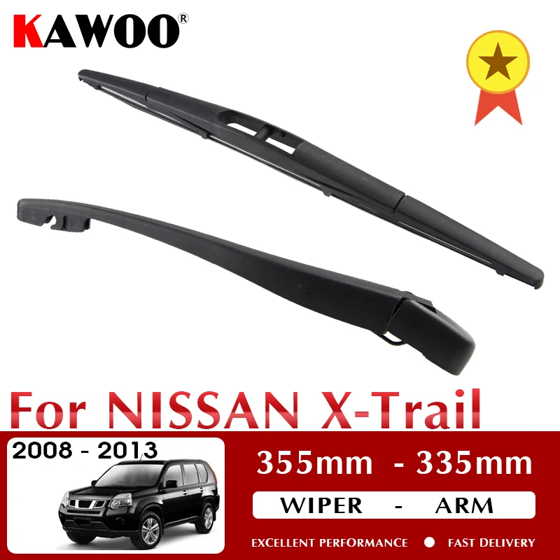 

KAWOO Car Rear Wiper Blade Blades Back Window Wipers Arm For Nissan X-Trail Hatchback (2008-2013) 355mm Auto Windscreen Blade