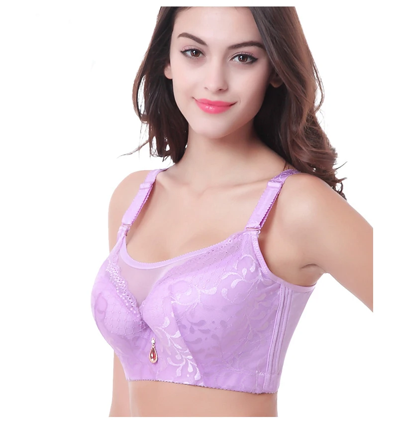 Sujetador de realce con cobertura completa de encaje para mujer, top de tubo, busto grande 80 85 90 95 100 105 110 115 C D DD E F G cup, ropa