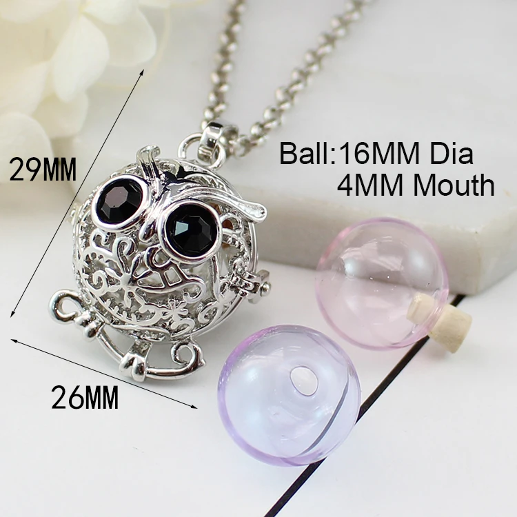 1PC Bronze Owl Locket Pendant  Memory Locket  Urn Jewelry for Ash Glass Owl Locket Pendant Jewelry