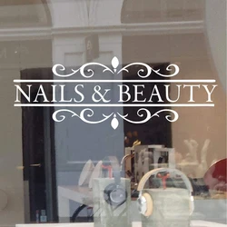 Nails & Beauty Hair Beauty Salon Wall Decal Polish Bar Window Wall Sticker Art Removable Poster Mural