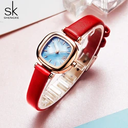 Shengke SK Casual Women's Watches Leather Ladies Watch Women Clock Quartz Wrist Watch Relogio Feminino Bayan Kol Saati Gift