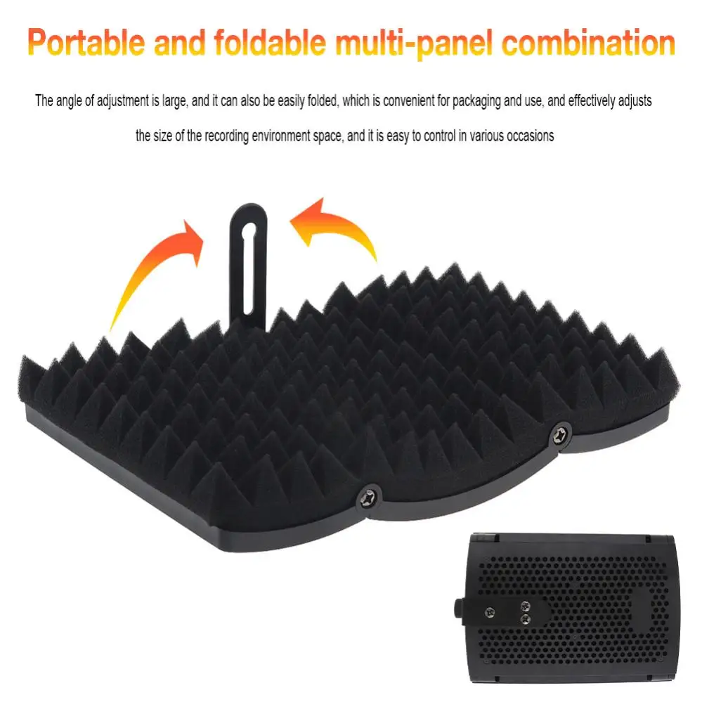 ไมโครโฟนแยกโล่ขาตั้งกล้อง Pop Filter กรอบกันกระแทกชุดพื้นผิวโค้งหน้าจอพับได้3/8ถึง5/8นิ้ว