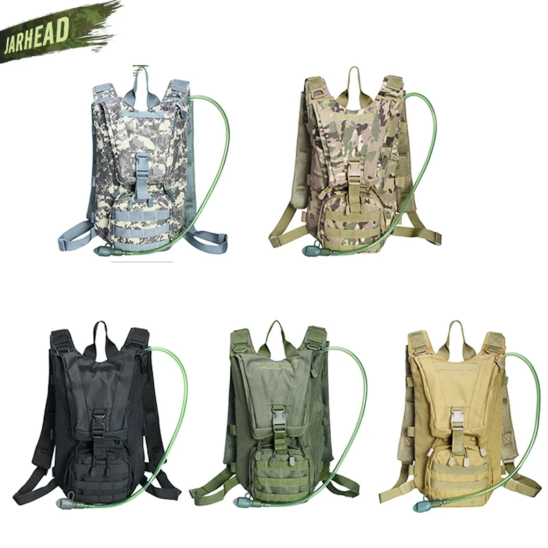 Bolsa de agua de camuflaje militar, mochila de hidratación para deportes, Camel táctico, acampada, bicicleta, 2,5l/3L