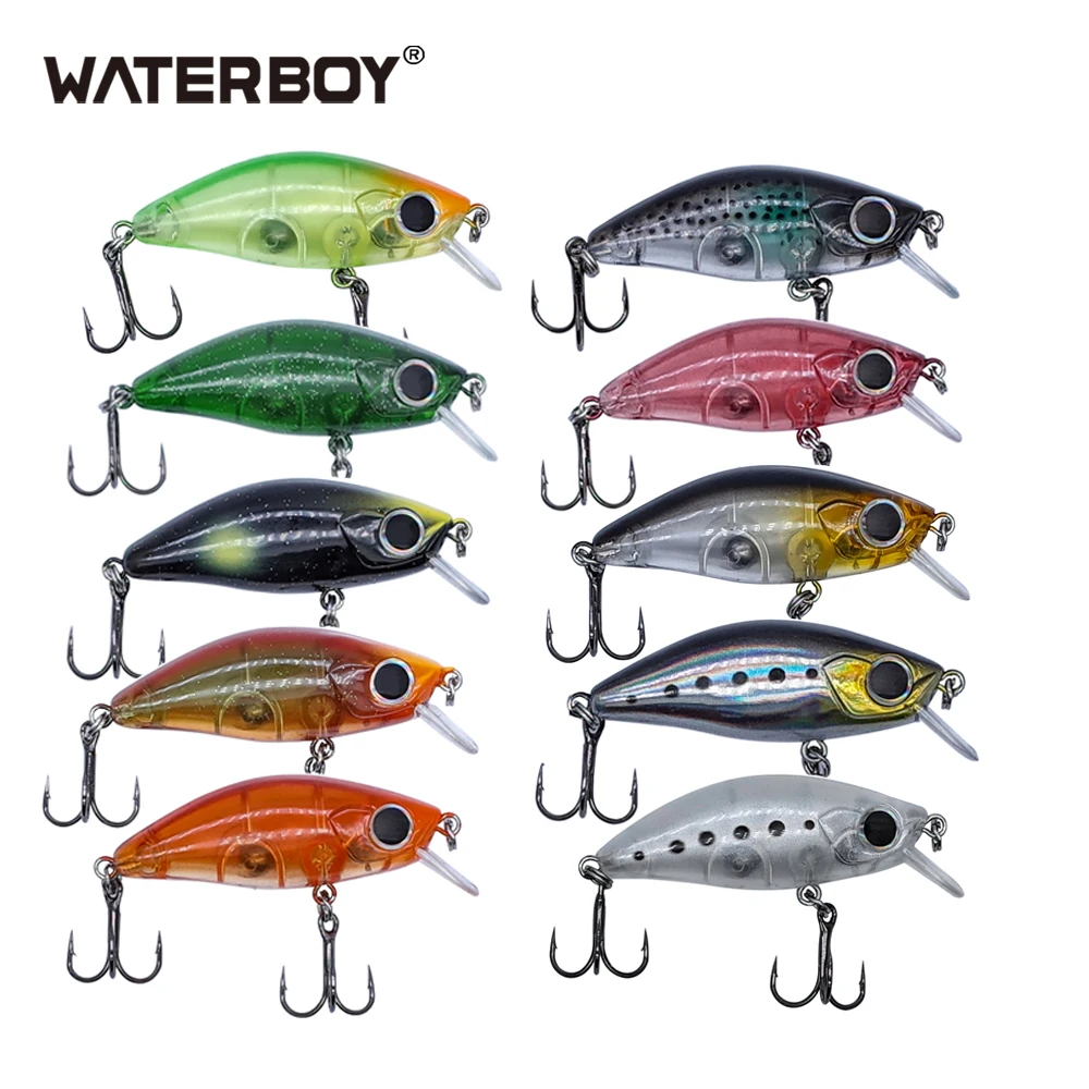 WATERBOY Mini Minnow Fishing Lure 3.5cm 2.2g Slow Sinking 4.3cm 4.2g Fat Beagle Shad Crank Peche Small Size New Hard Bait