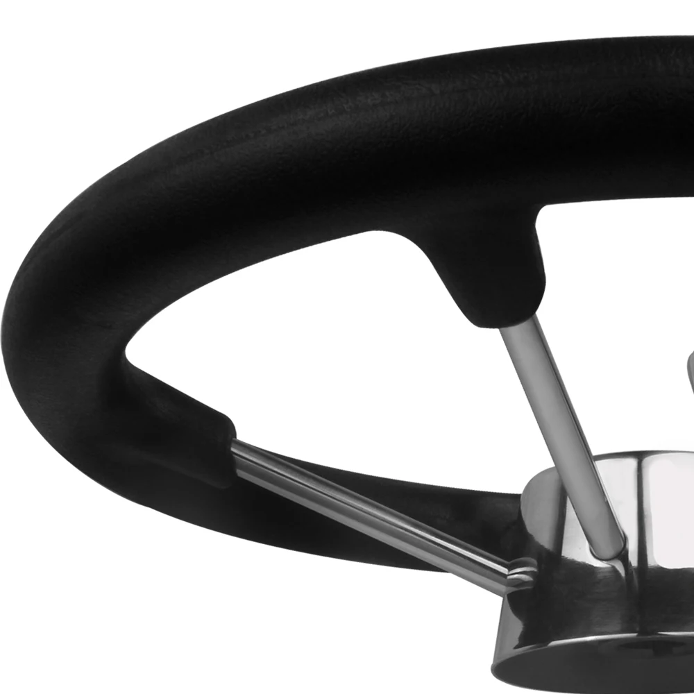 Boot Zubehör Marine 13-1/2 Inch edelstahl 5 Speichen Destroyer Lenkrad mit Schwarz Schaum Griff und Knopf
