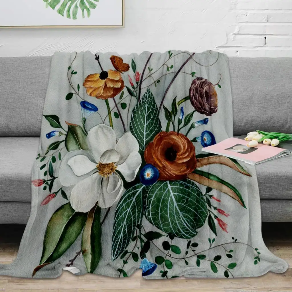 

Moody Magnolia Arrangement Throw Blanket Warm Microfiber Blanket Flannel Blanket Bedroom Decor Blankets For Beds