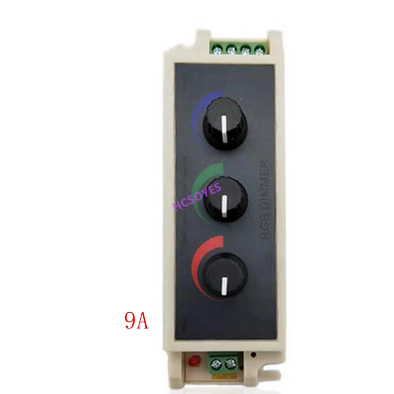 DC12V - 24V 9A RGB Controller 3 Channel RGB LED Dimmer Controller Knob for 3528 5050 RGB LED Strip Light