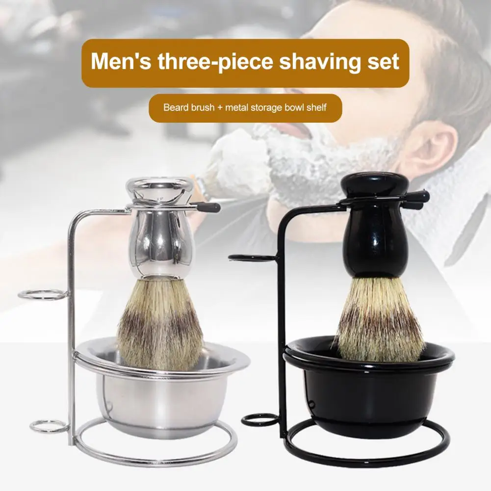 1 Set  Shaving Brush Eco-friendly Male Facial Tools Beard Shaving Kit Densely Filled Easy Cleaning Hair Cleaning Brush