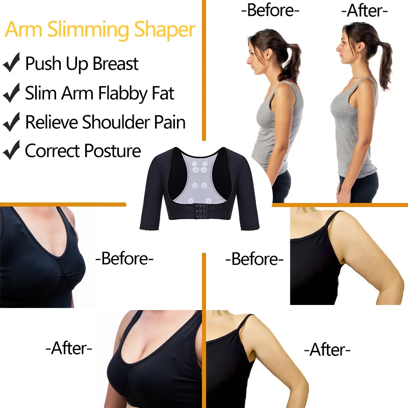 Upper Arm Shaper for Women Post-Surgical Tops Arm Compression Sleeves Slimming Shapewear Humpback Posture Corrector Body Shapers