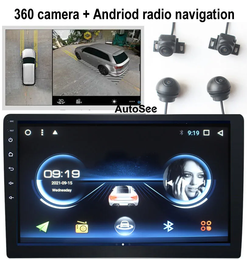 for Toyota for Honda for Nissan touch screen Android monitor Navigation + 360 degree camera Car AVM all round view birds eye DVR