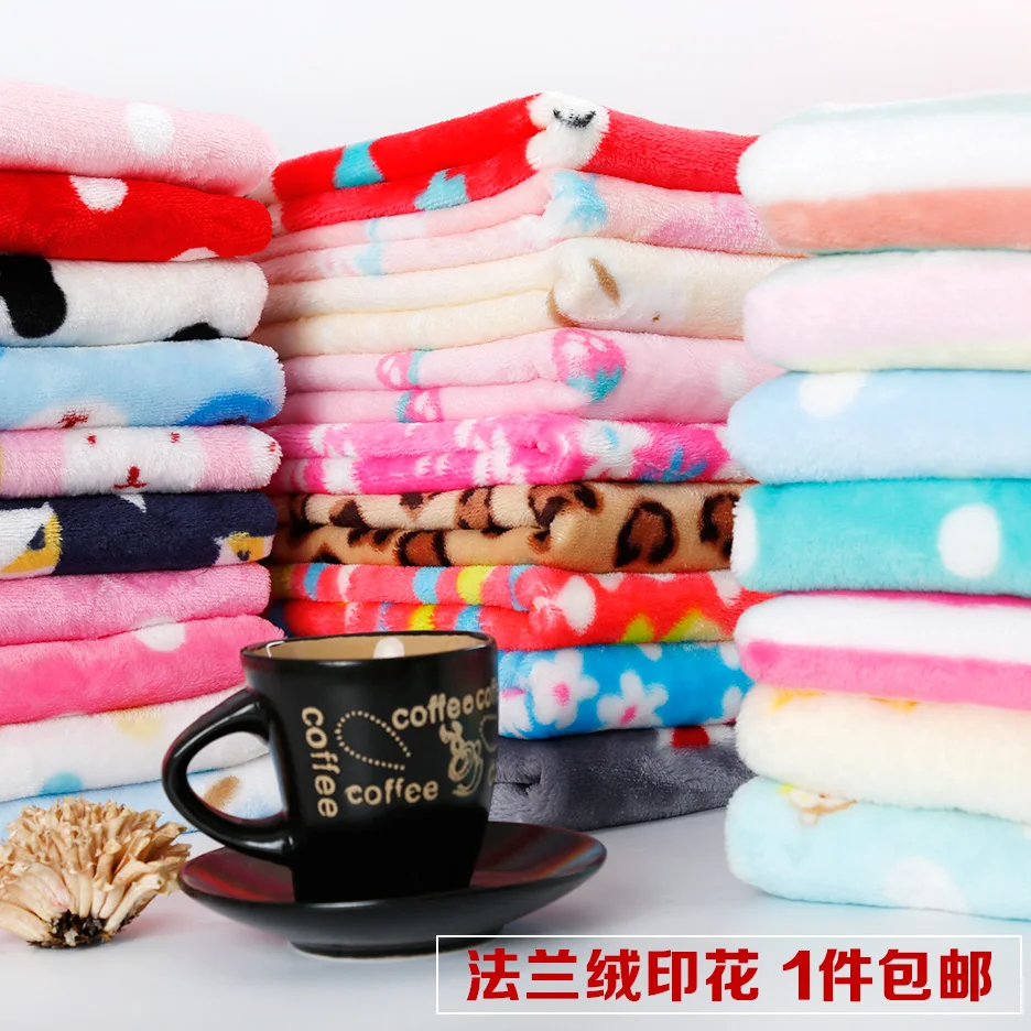 185cmx50cm Thickened Double-sided Printing Flannel Fabric DIY Clothing Blankets Pajamas Home Clothes Coral Fleece Plush Fabric