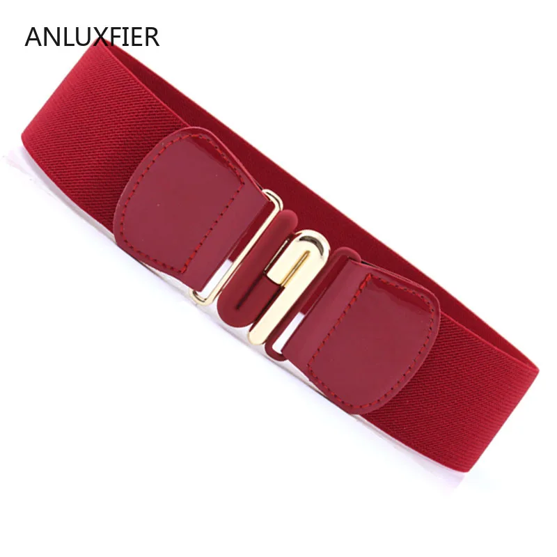 

H9808 Ladies Wide Belt Korean High Quality Fashion Simple Elastic Waist Seal Women Alloy Buckle Simple Casual Decoration Girdle