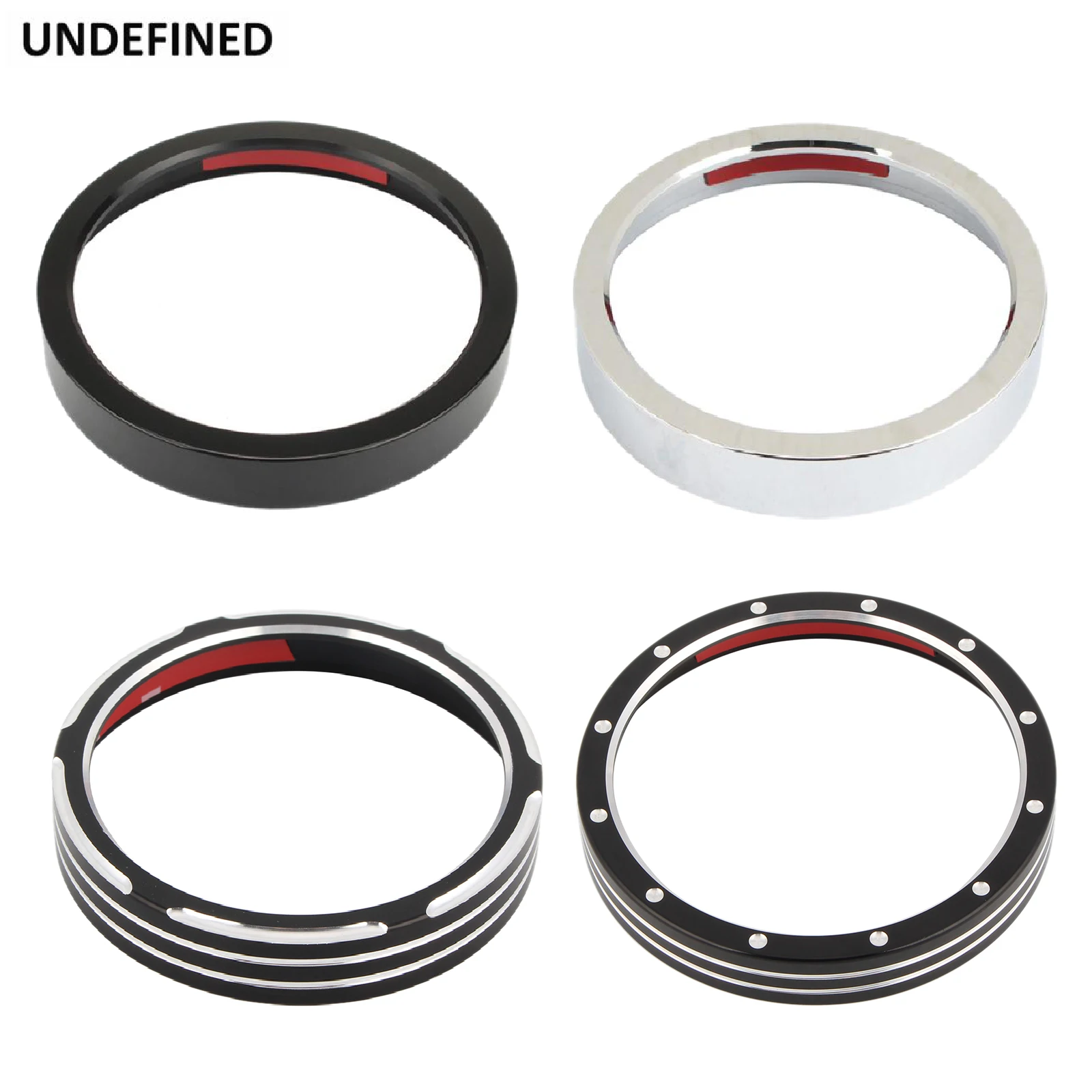 Motorcycle Speedometer Trim Bezel Trim Ring Aluminum For Harley Sportster 883 1200 Dyna Street Bob Low Rider Black/Chrome