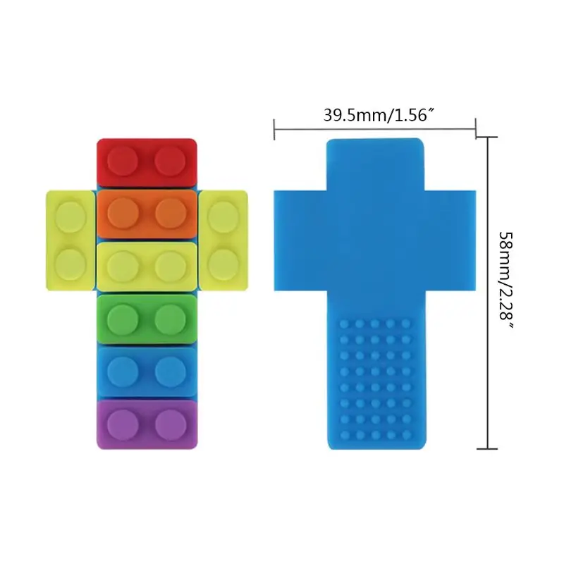 1PC Rainbow Brick Robot Skull Chew Necklace Autistic Baby Silicone Teether Autism Sensory Chewy Toys