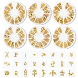 Mixed Styles Silver Gold 3D Star Moon Metal Rivet Ongles Nail Art Decoration Accessories Charms Nails Alloy Jewelry Studs