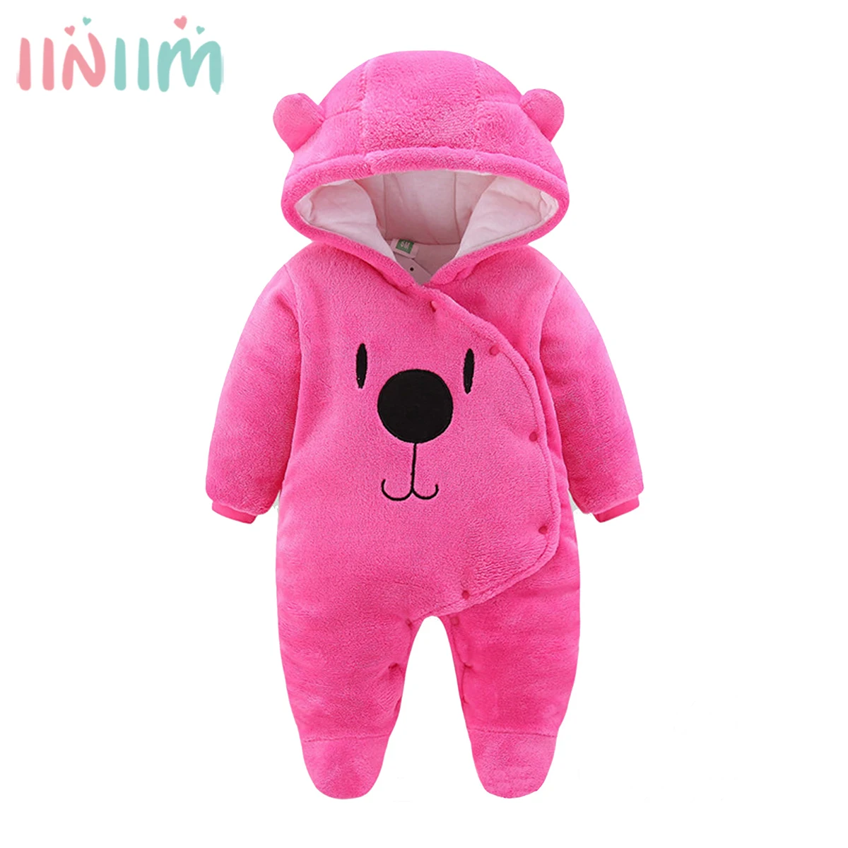 

Winter Baby Clothes Infant Boys Girls Overalls Baby Thicken Hoddies Costume Romper For Baby Hooded Cartoon Bear Jumpsuit 0-12M