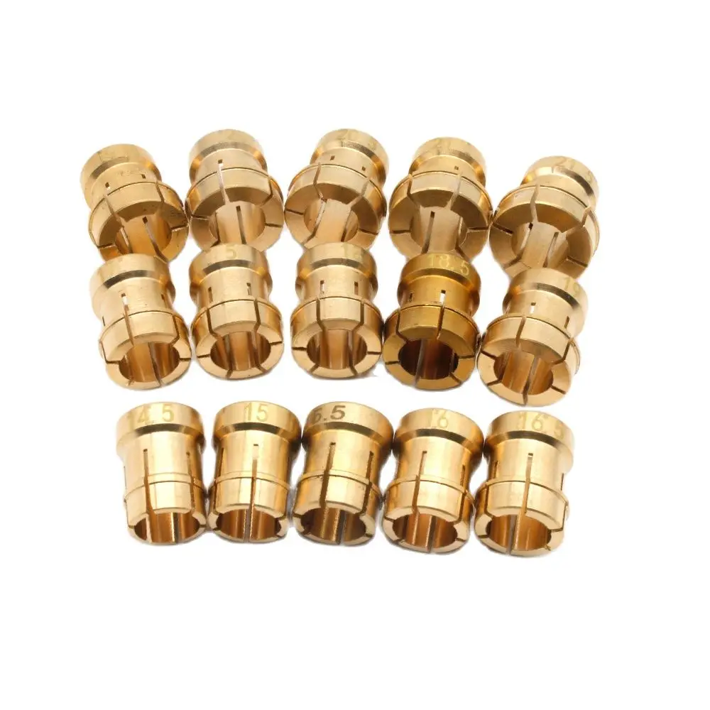 Pinzas de latón para anillo de 15 piezas, accesorios de abrazadera de bola, herramientas para joyería, diámetro de 14,5 a 21,5mm