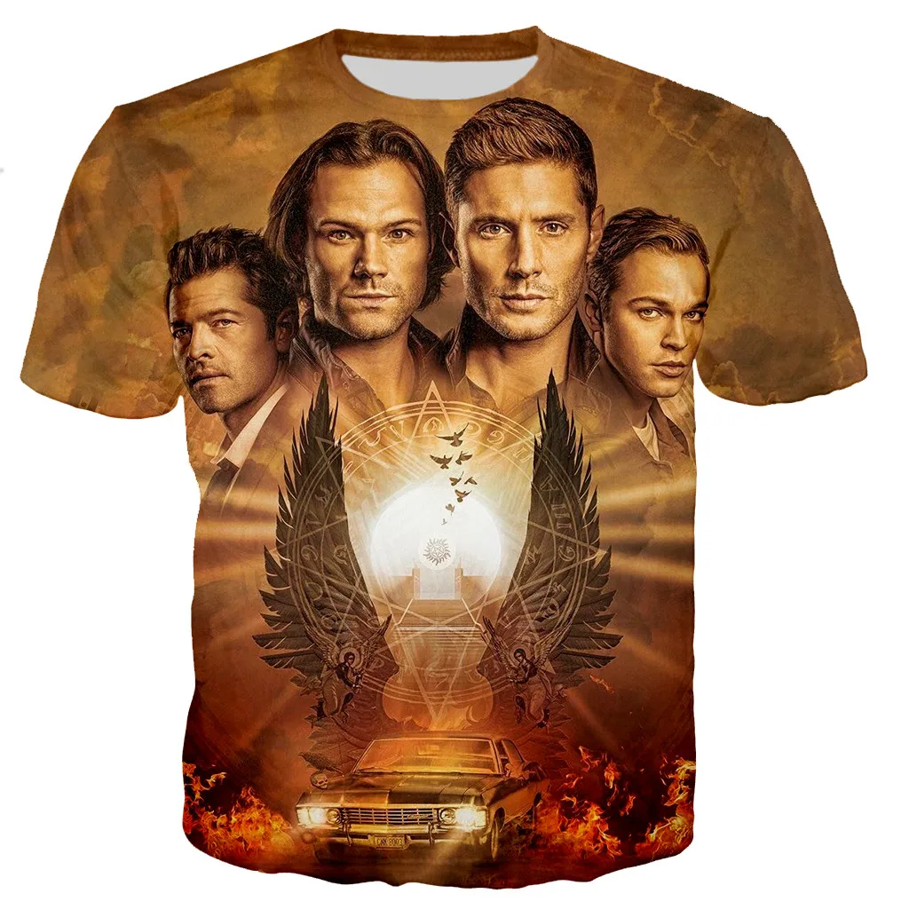 TV Series Supernatural Men/women 2021 New Fashion Cool 3D Supernatural Printed T-shirt Casual Style Hip Hop Streetwear Clothes