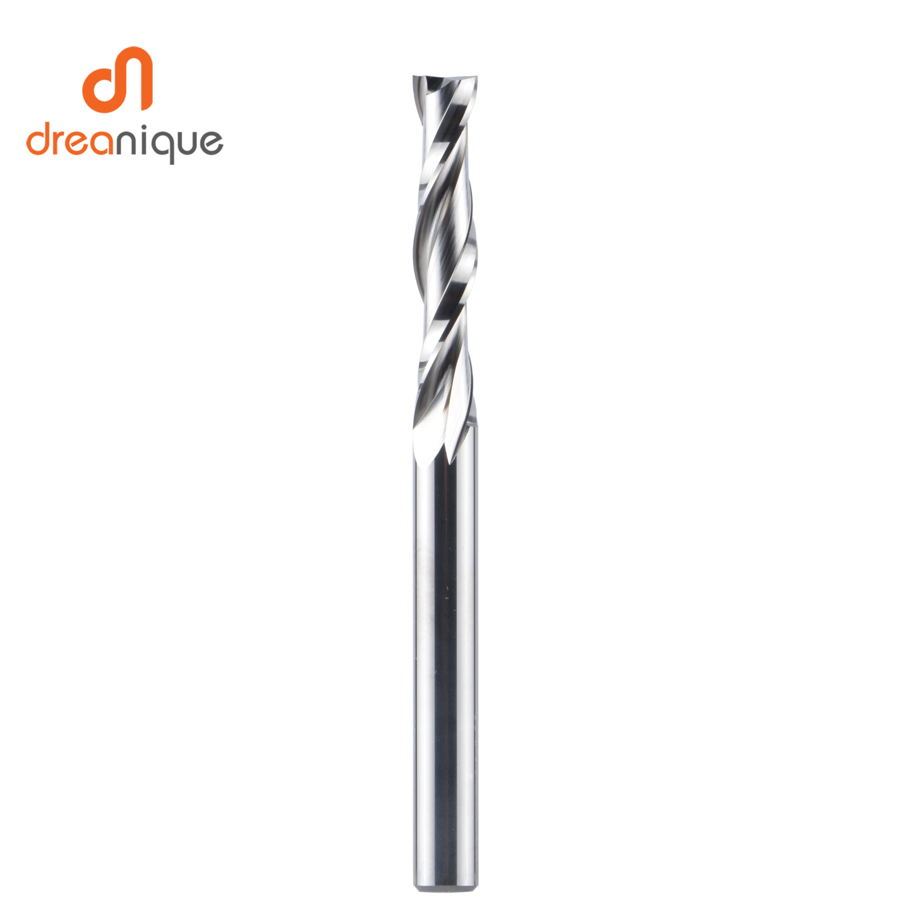 Dreanique 1pc Solid Carbide Milling Cutter 3.175 4 6 8mm 2 Flute Spiral Router Bit Carbide End Mill Wood MDF UP cut