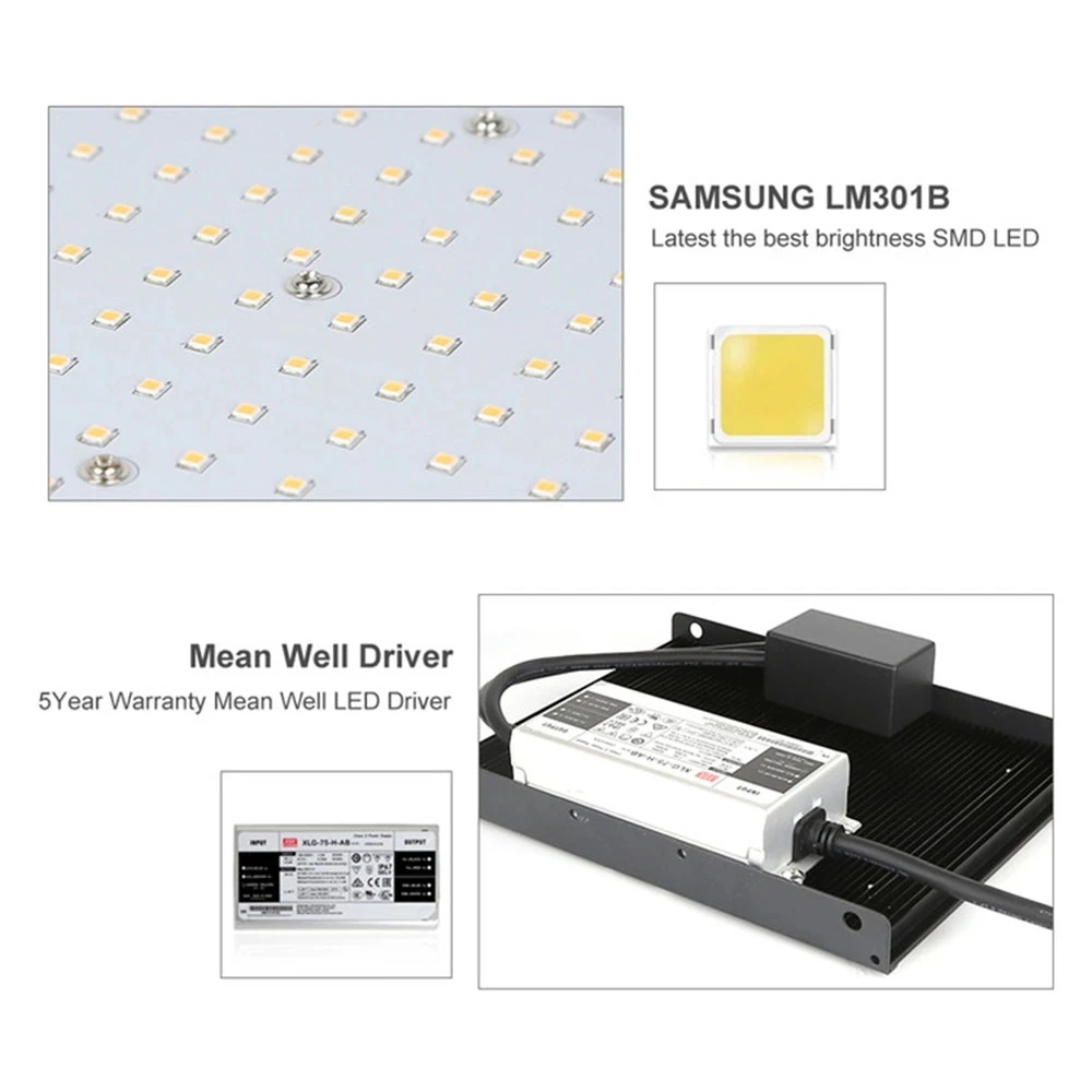 Суперъяркий квантовый светодиодный светильник Samsung LM301B с регулируемой яркостью, 140 Вт, 3000K, 3500K, 5000K с драйвером Meanwell, лампа для выращивания растений