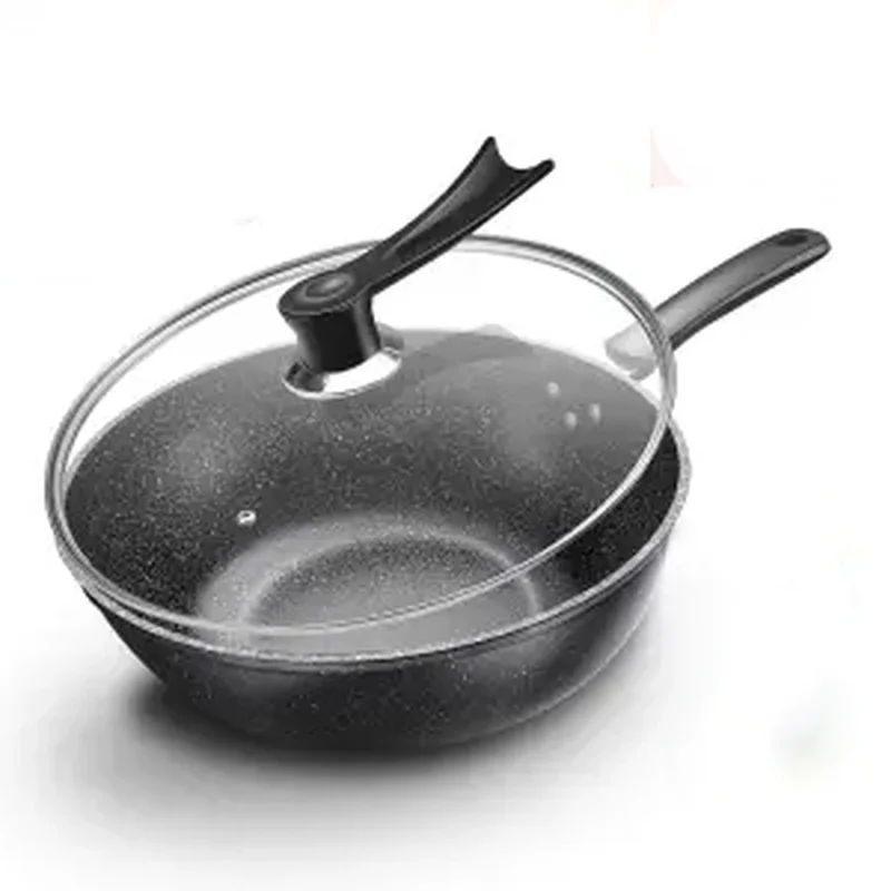 Maifan Stone Wok Non-stick Pan Household Pan Iron Wok No Oily Smoke Cooking Pot with Induction Cooker Gas Stove General Skillet