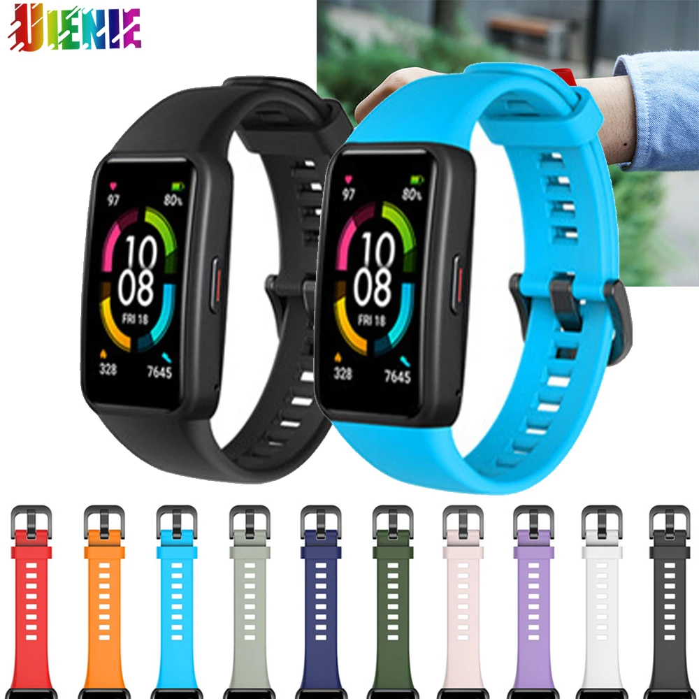 Correa de silicona para Huawei Band 6/Honor Band 6, repuesto de pulsera inteligente, pulsera de reloj inteligente