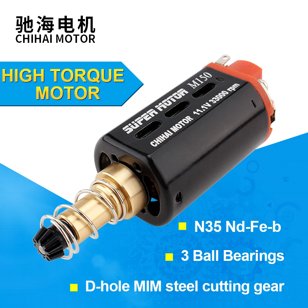 

ChiHai Motor CHF-480WA-7516G M150 Airsoft motor long D hole High Torque Aeg Gearbox Upgrade for XWE M4 G&P Airsoft Gun Access