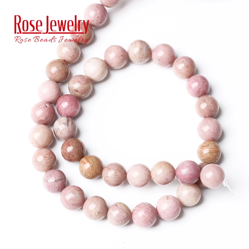 AAAA Quality Natural Stone Rhodonite Round Loose Beads 15\