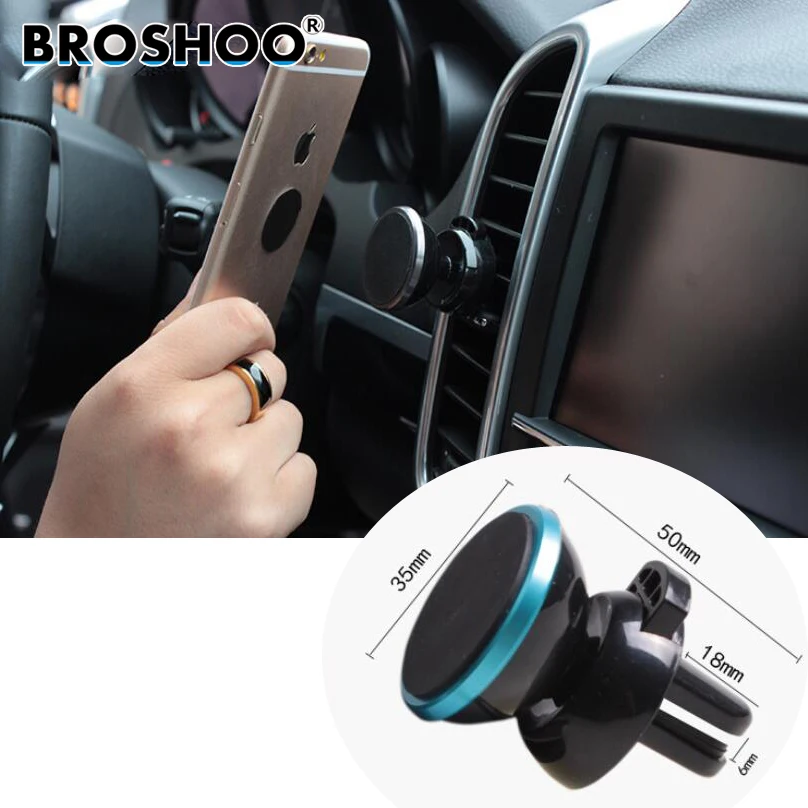 

BROSHOO Car Phone Holder Magnetic Mobile Phone Bracket Automobile Air Vent Mount Smartphone Holder Car Styling Free Shipping