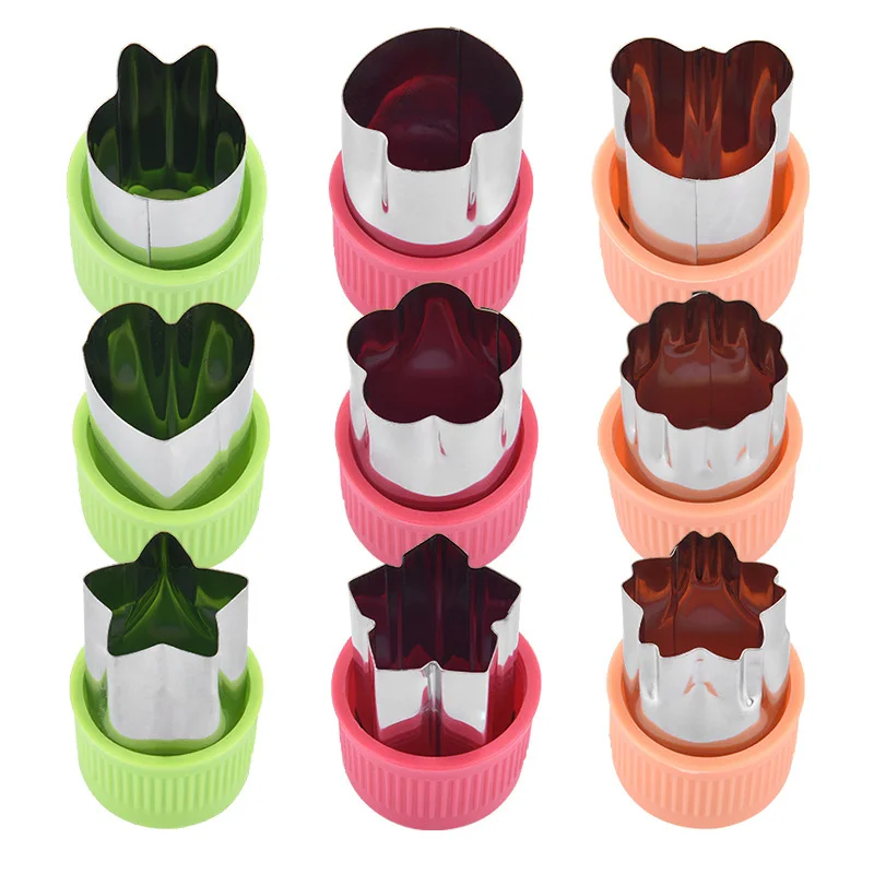 3Pcs/Set Rice Vegetable Fruit Cutter Mold Durable Food Decor Cutter Vegetable Fruit DIY Cutting Cutter Kitchen Accessories