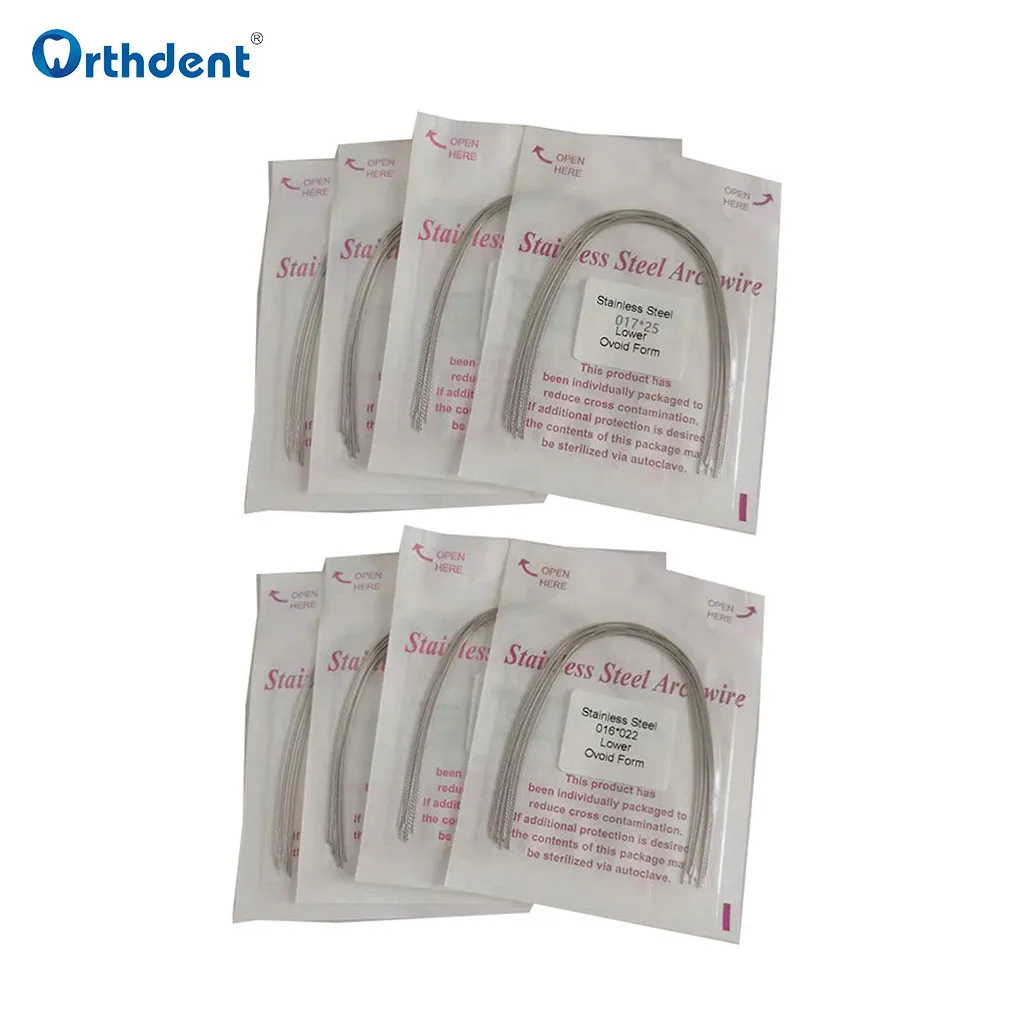 10 Packs Dental Stainless Steel Wires Orthodontic Archwire Arc For Braces Rectangular Ovoid Form Dentistry Therapy Accessories