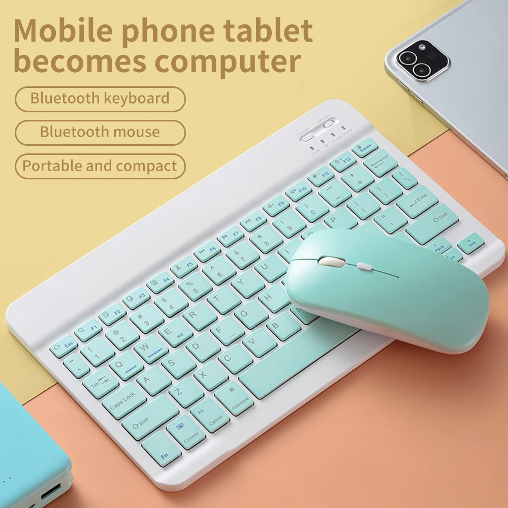 

For iPad Teclado Bluetooth Keyboard Mute Wireless Mouse For Xiaomi Samsung Huawei Tablet Phone Android IOS Windows